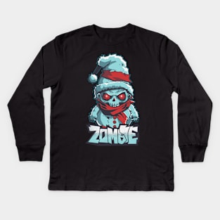 Zombie Snowman Kids Long Sleeve T-Shirt